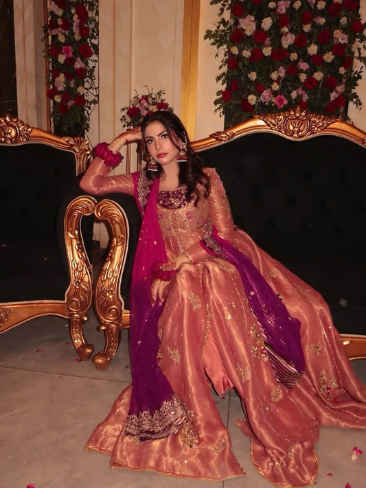 Fendy Silk Anarkali Gown Set with Dupatta | Embroidered Festive & Party Wear Suit for Women