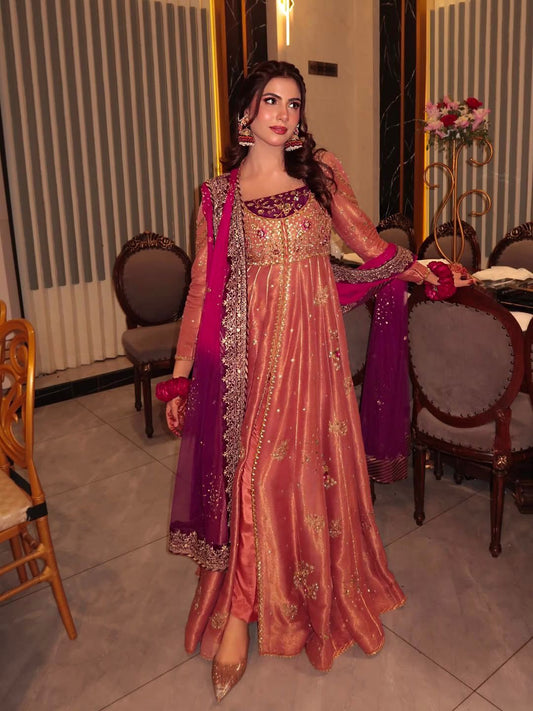 Fendy Silk Anarkali Gown Set with Dupatta | Embroidered Festive & Party Wear Suit for Women