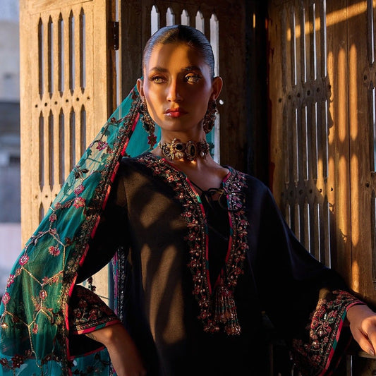 Roman Silk Embroidered Kurta Pant Dupatta Set – Heavy Party Wear Designer Suit for Women