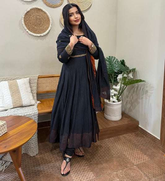 Designer Flared Anarkali Gown Set with Dupatta – 4 Meter Flair